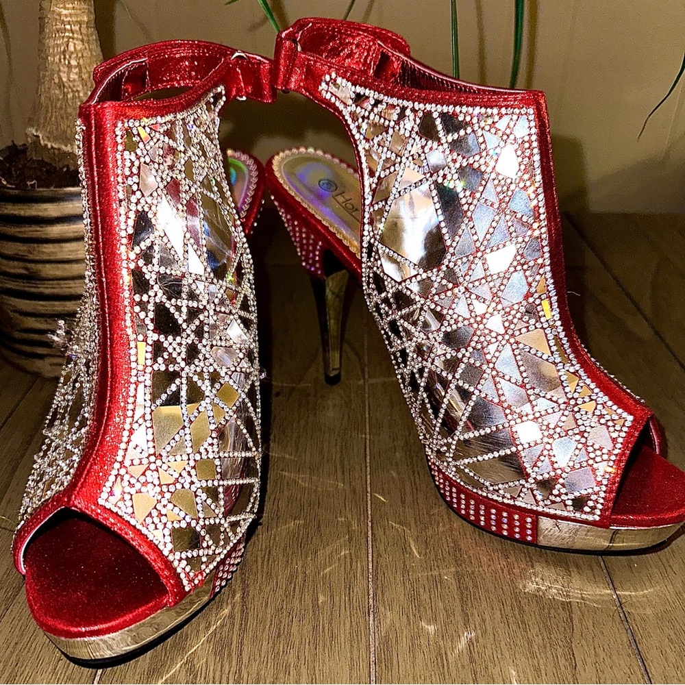 Geometric Rhinestone Heels